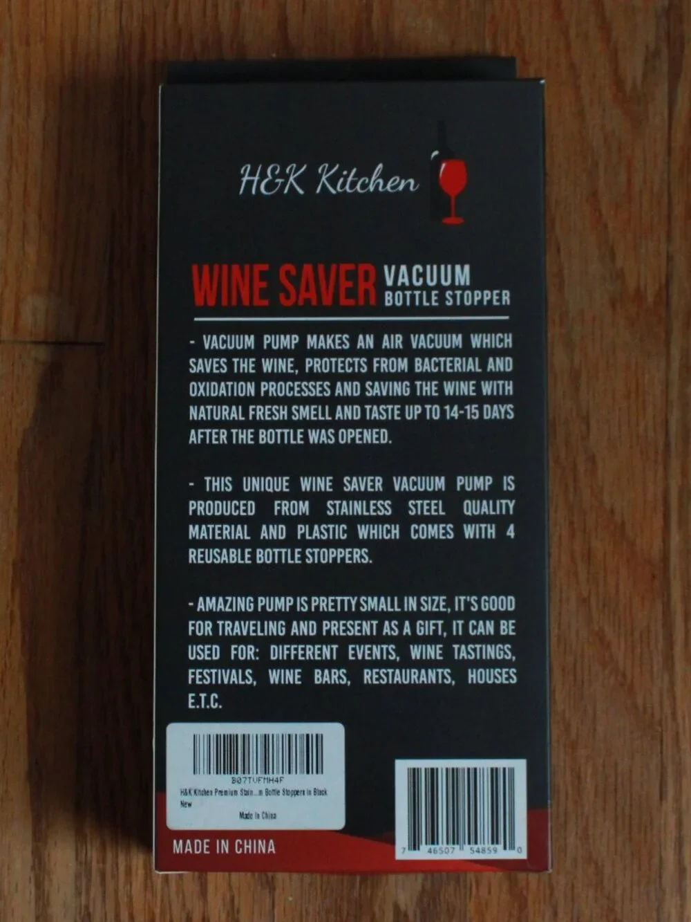 H&K Kitchen Wine Saver Vacuum Bottle Stopper